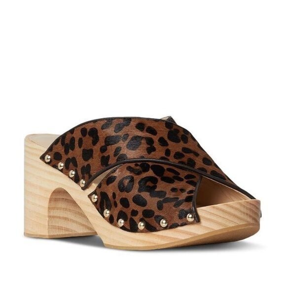 PAIGE Jules Crisscross Platform Sandals in Leopard Print 6.5 - Picture 2 of 10